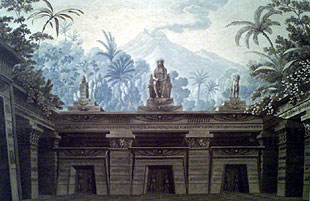 Schinkel stage design -- the three temple doors